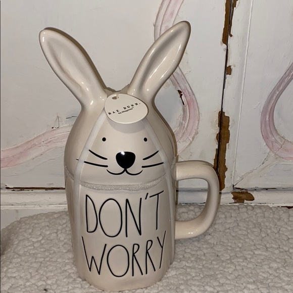 Rae Dunn Other - Rae Dunn DON’T WORRY BE HOPPY Bunny Topper Mug